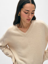 Load image into Gallery viewer, Cashmere Saddle Shoulder V Neck