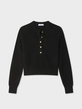 Load image into Gallery viewer, Cashmere Ribbed Gold Button Henley