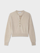 Load image into Gallery viewer, Cashmere Ribbed Gold Button Henley