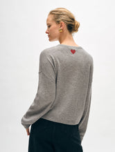 Load image into Gallery viewer, Cashmere Heart Drop Shoulder Sweater