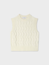 Load image into Gallery viewer, Merino Cashmere Bouclé Cable Vest