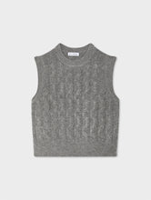 Load image into Gallery viewer, Merino Cashmere Bouclé Cable Vest