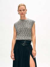 Load image into Gallery viewer, Merino Cashmere Bouclé Cable Vest