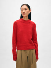 Load image into Gallery viewer, Cashmere Wide Rib Trim Crewneck