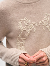 Load image into Gallery viewer, Cashmere Blend Horse Embroidered Crewneck