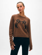 Load image into Gallery viewer, Cashmere Blend Horse Embroidered Crewneck