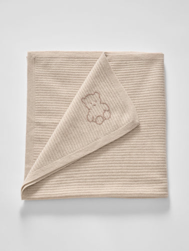 Cashmere Bear Embroidery Baby Blanket