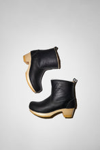 Load image into Gallery viewer, No.6 5&quot; Pull On Shearling Clog Boot on Mid Heel in Ink Aviator