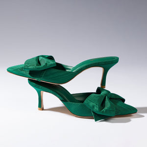 Mini Elle Pump In Emerald Fabric