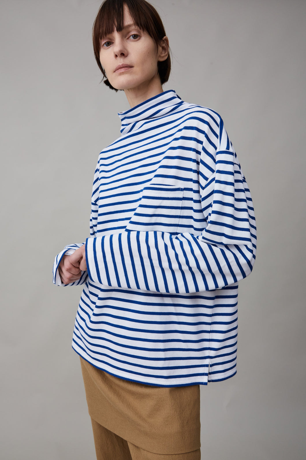 ONA LONG SLEEVE | BLUE AND WHITE STRIPE