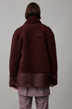 Load image into Gallery viewer, ROSCOE COAT | BURGUNDY SHEARLING