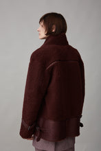 Load image into Gallery viewer, ROSCOE COAT | BURGUNDY SHEARLING