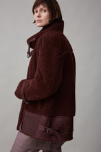 Load image into Gallery viewer, ROSCOE COAT | BURGUNDY SHEARLING