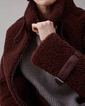 Load image into Gallery viewer, ROSCOE COAT | BURGUNDY SHEARLING