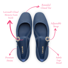 Load image into Gallery viewer, Blair Ballet Flat In Blue Denim