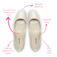 Load image into Gallery viewer, Blair Ballet Flat In Ivory Patent Leather