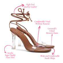 Load image into Gallery viewer, Gloria Sandal In Caramel Leather and Vinyl