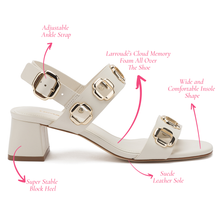 Load image into Gallery viewer, Milan Sandal In Ivory Leather