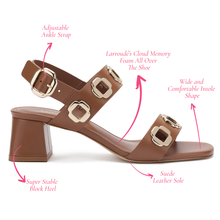 Load image into Gallery viewer, Milan Sandal In Caramel Leather