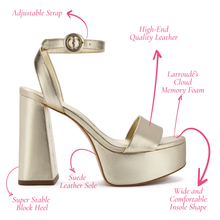 Load image into Gallery viewer, Dolly Sandal In Gold Metallic Leather