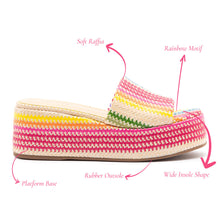 Load image into Gallery viewer, Alex Flatform Mule In Rainbow Raffia