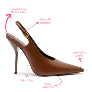 Larroudé x Altuzarra Pump In Burnt Umber Leather