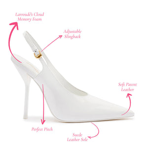 Larroudé x Altuzarra Pump In White Patent Leather