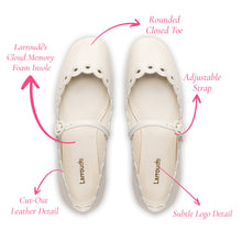 Load image into Gallery viewer, Blair Broderie Ballet Flat In Ivory Leather