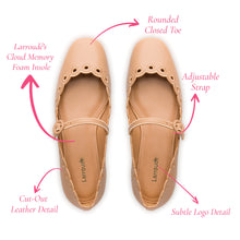 Load image into Gallery viewer, Blair Broderie Ballet Flat In Tan Leather