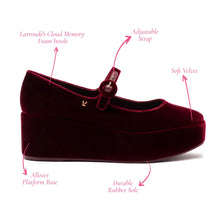 Load image into Gallery viewer, Blair Flatform In Wine Velvet