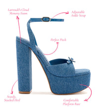 Load image into Gallery viewer, Daisy Platform In Blue Stoned Denim