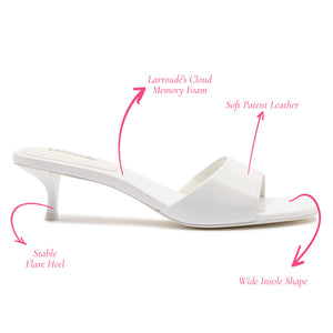 Greta Mule In White Patent Leather