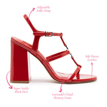 Load image into Gallery viewer, Hana Sandal In Scarlet Patent Leather