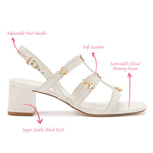 Load image into Gallery viewer, Harmony Block Sandal In Ivory Leather