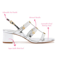 Load image into Gallery viewer, Harmony Block Sandal In Silver Specchio