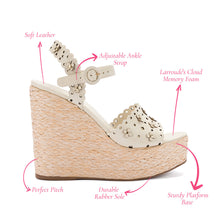 Load image into Gallery viewer, Jasmine Wedge In Ivory Leather