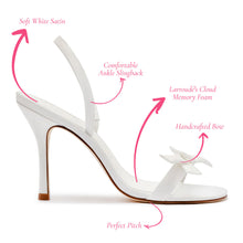 Load image into Gallery viewer, Larroudé x Markarian Bridal Sandal In White Satin