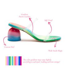 Load image into Gallery viewer, Larroudé x Gabriela Noelle: Dew Drop Mule In Rainbow Patent Leather