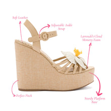 Load image into Gallery viewer, Magnolia Wedge In Ivory Leather