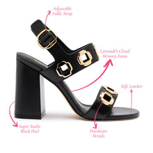 Load image into Gallery viewer, Milan Hi Sandal In Black Leather