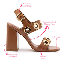 Load image into Gallery viewer, Milan Hi Sandal In Caramel Leather