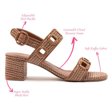 Load image into Gallery viewer, Milan Sandal In Caramel Wave Raffia