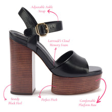 Load image into Gallery viewer, Vanessa Platform Sandal In Black Leather