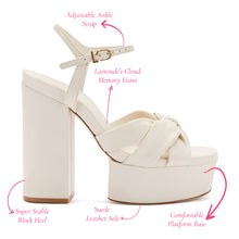 Load image into Gallery viewer, Vivienne Platform Sandal In Ivory Leather