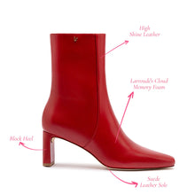 Load image into Gallery viewer, Alexis Bootie In Blood Red Leather