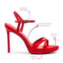 Load image into Gallery viewer, Angelina Sandal In Cherry Satin