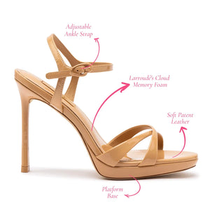 Angelina Sandal In Tan Patent Leather