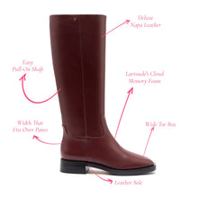 Load image into Gallery viewer, Anne Boot In Burgundy Leather