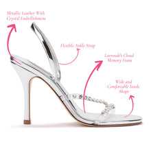 Load image into Gallery viewer, Annie Sandal in Silver Specchio with Swarovski® Crystals