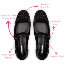 Load image into Gallery viewer, Blair Ballet Flat In Black Sequins